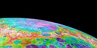 Lowlands in Mercury&#39;s North. Original from NASA. Digitally enhanced by rawpixel.