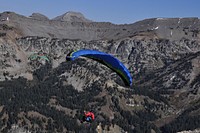 Paraglider Taking Off From A Mountain