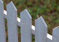 Free white picket fence image, public domain house CC0 photo.