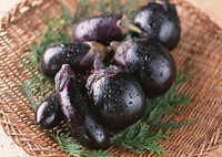 Free round aubergines image, public domain food CC0 photo.