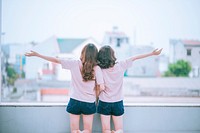 Free friends holding hand image, public domain CC0.