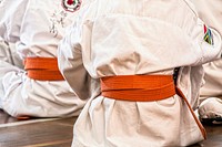 Martial arts red belt students, free public domain CC0 photo