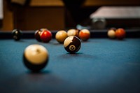 Free pool ball on pool table image, public domain CC0 photo.