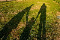 Free family shadow image, public domain parenting CC0 photo.