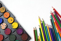 Coloring pencils creative background, free public domain CC0 image.
