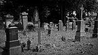 Free black and white burial ground image, public domain place CC0 photo.