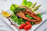 Free fish steak image, public domain food CC0 photo.