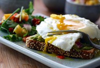 Free breakfast egg benedict image, public domain food CC0 photo.