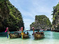 Free wooden boat at the beach image, public domain CC0 photo.