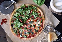 Free homemade delicous pizza image, public domain CC0 photo.