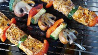 Free barbecue skewers image, public domain food CC0 photo.