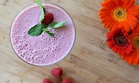 Free raspberry smoothie, public domain drink CC0 photo.