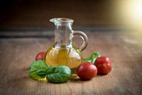 Free olive oil on table image, public domain food CC0 photo.