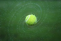 Free wet tennis ball spinning image, public domain sport CC0 photo.