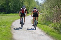 Free bikers taking a turn image, public domain activity CC0 photo.