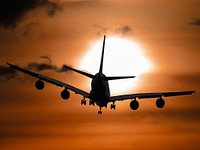 Free airplane during golden hour image, public domain airport CC0 photo.