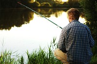 Free man fishing image, public domain outdoors activity CC0 photo.