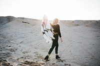 Free woman traveling alone image, public domain CC0 photo.