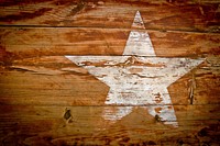 Free star painted on weathered wooden wall image, public domain CC0 photo.