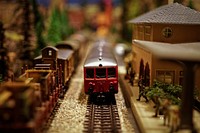 Free close up miniature train toy model image, public domain CC0 photo.