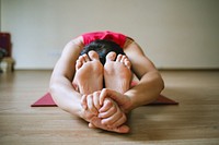 Free woman doing yoga pose photo, public domain sport CC0 image.