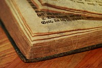 Free old ancient book closeup photo, public domain CC0 image.