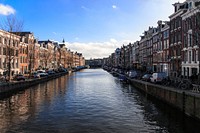 Free Amsterdam boat canal image, public domain traveling CC0 photo.