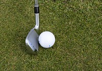 Free close-up of golf club and ball photo, public domain sport CC0 image.