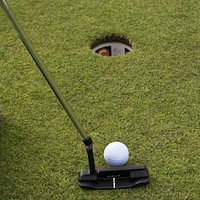 Free close-up of golf club and ball photo, public domain sport CC0 image.