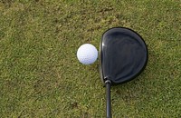 Free close-up of golf club and ball photo, public domain sport CC0 image.