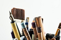 Painting brush, pencil drawing, free public domain CC0 photo.