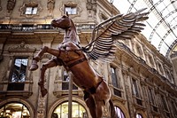 Free Pegasus Statue, Galleria Vittorio Emanuele II, Milan, Italy photo, public domain travel CC0 image.