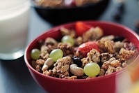 Free healthy breakfast bowl closeup photo, public domain CC0 image.