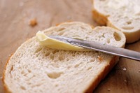 Free close up slice of bread with butter image, public domain food CC0 photo.
