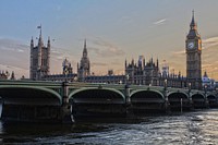 Free view of Westminster bridge and Big Ben in London image, public domain CC0 photo.