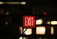 Free red exit sign image, public domain CC0 photo.