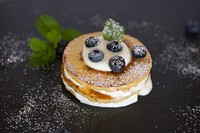 Free blueberry pancake image, public domain CC0 photo.