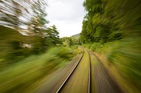 Free railway in motion image, public domain CC0 photo.