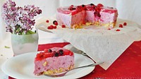 Raspberry ice-cream cake image, free public domain CC0 photo.