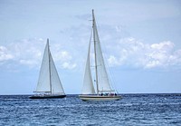 Free sailing boats in the ocean image, public domain CC0 photo.