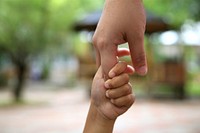 Free father & son holding hands image, public domain family CC0 photo.