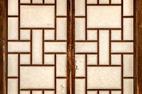 Free geometric pattern wooden door image, public domain CC0 photo.