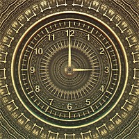 Free antique old medieval gold clock image, public domain CC0 photo.