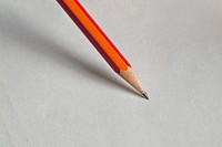 Free pencil on blank paper image, public domain CC0 photo.