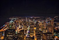 Seattle at night, free public domain CC0 image.