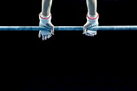 Gymnast gripping bar, free public domain CC0 photo