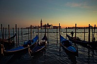 Free gondola moored at dock in Venice, Italy image, public domain CC0 photo.