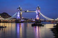 Free Tower Bridge at night, London image, public domain CC0 photo.