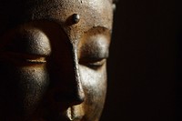 Free close up face of Buddha sculpture image, public domain CC0 photo.
