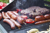 Free close up barbecue grill, public domain food CC0 photo.